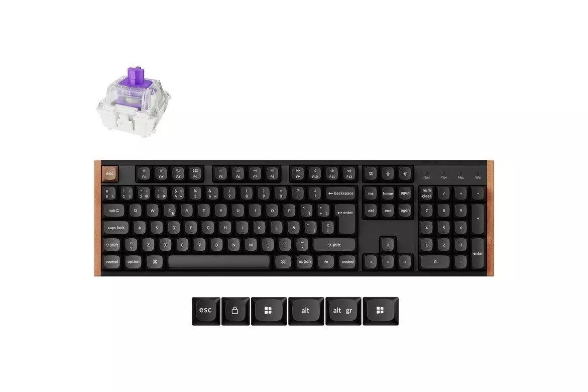 Teclado Keychron K10 HE Hall Effect Magnético inalámbrico con switches magnéticos, RGB y marco de aluminio y madera