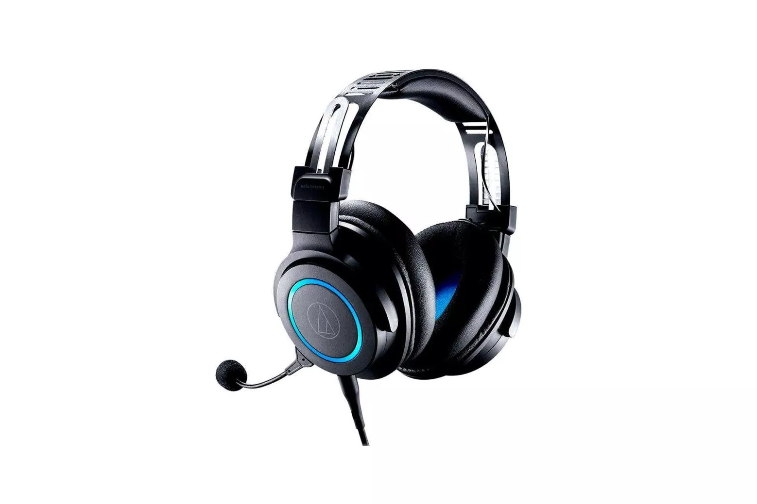 Auriculares Audio-Technica ATH-G1 con cable minijack para gaming, micrófono desmontable y audio espacial, negro y azul