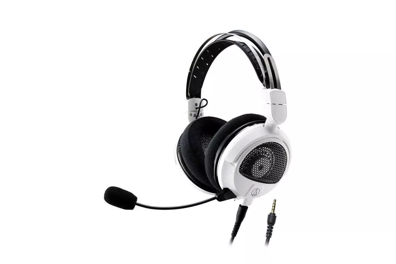 Auriculares Audio-technica ATH-GDL3 con cable abiertos para gaming con micrófono desmontable blancos