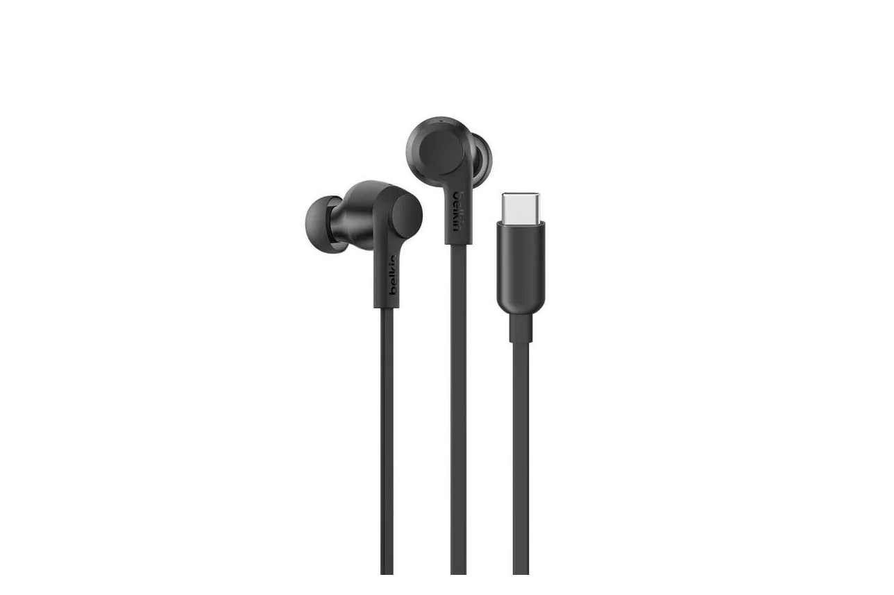Auriculares Belkin G3H0003hqBK con cable USB-C Cancelación de Ruido Activa Micrófono resistencia IPX5 negros