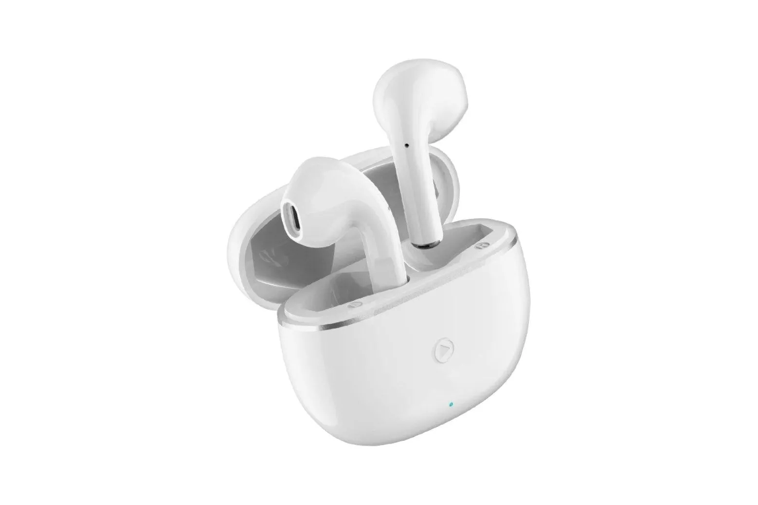 Auriculares BigBen FPYTWSBOUTON inalámbricos Bluetooth para llamadas y música, control táctil, resistentes a salpicaduras, blancos