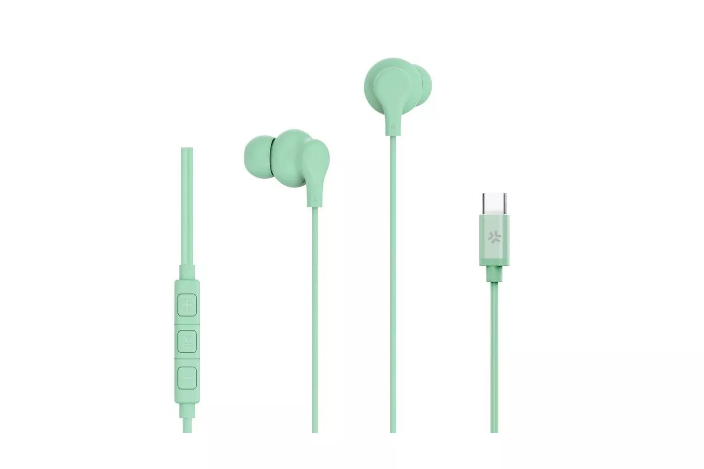 Auriculares Celly UP1600TYPECGN con cable USB-C para llamadas y música con micrófono integrados verdes