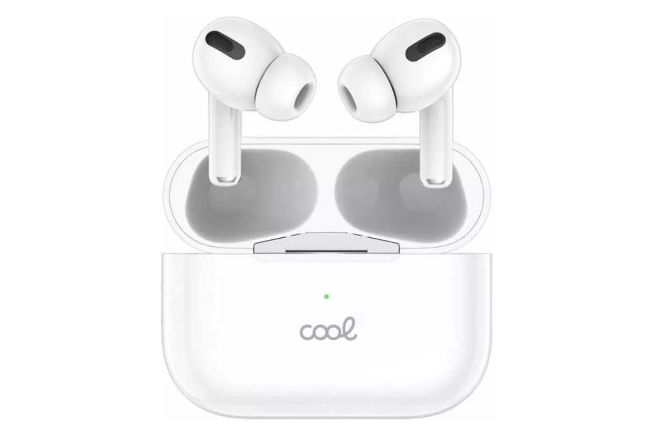 Auriculares Cool Chester inalámbricos Bluetooth con cancelación de ruido, micrófono y sonido envolvente, blancos