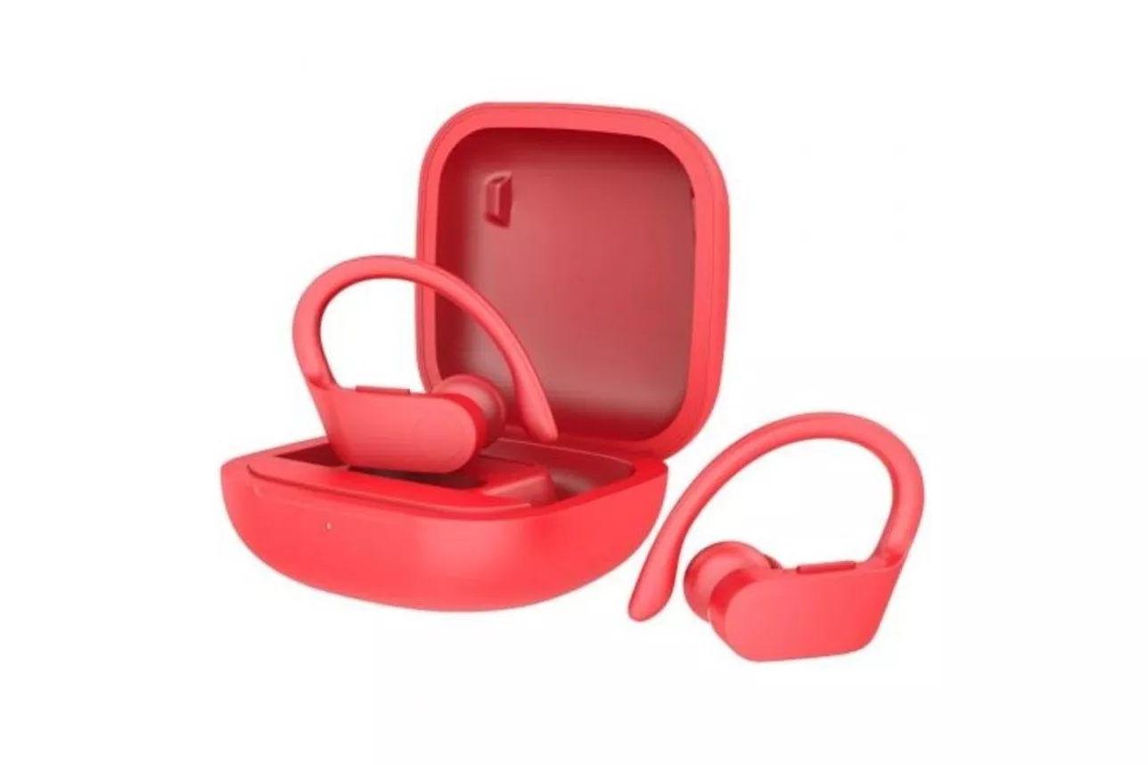 Auriculares Daewoo DW2025 inalámbricos Bluetooth deportivos con estuche de carga rojos