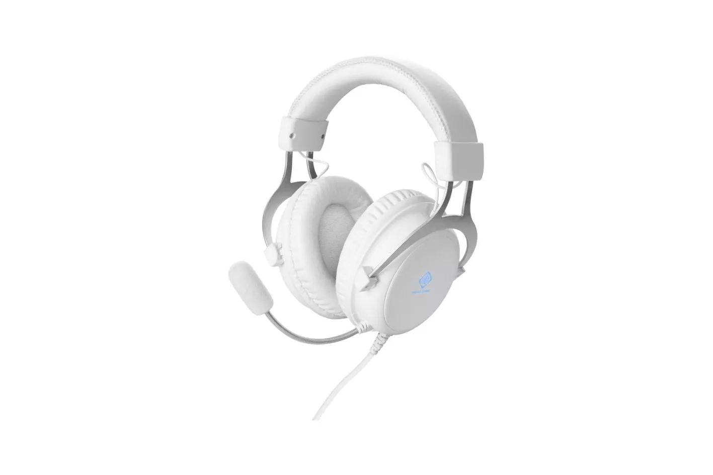 Auriculares Deltaco Gaming GAM-030-W con cable USB y jack, Gaming, micrófono flexible, RGB, blancos
