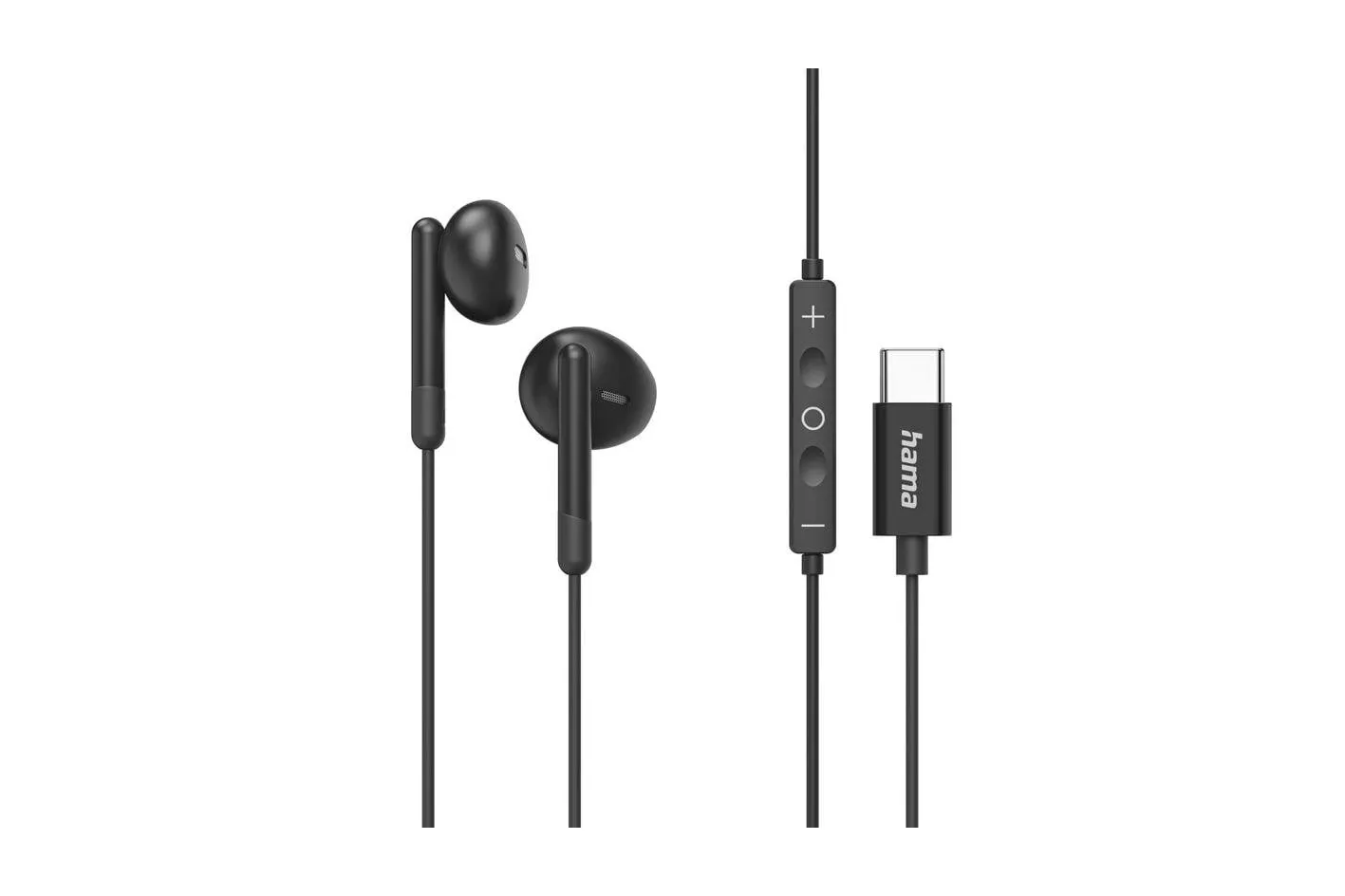 Auriculares Hama Classy con cable USB-C para llamadas y música con micrófono negros
