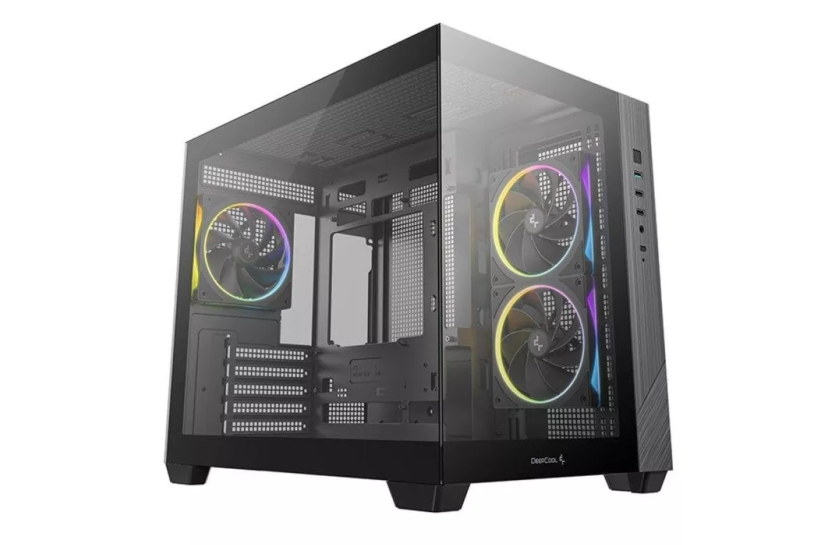 Torre PC Caja DeepCool CG330 3F micro ATX cristal templado 3 ventiladores ARGB negra