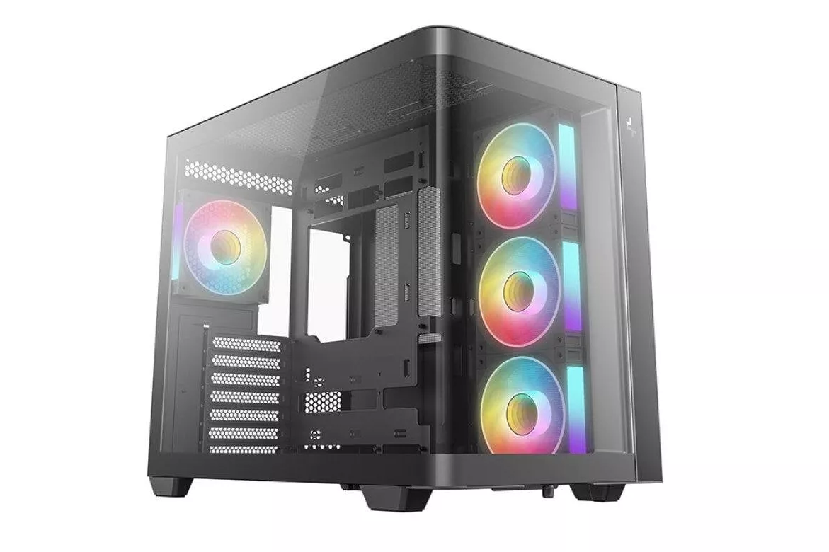 Torre PC Caja DeepCool CG530U 4F Cristal Curvo ATX 4 Ventiladores ARGB Negra