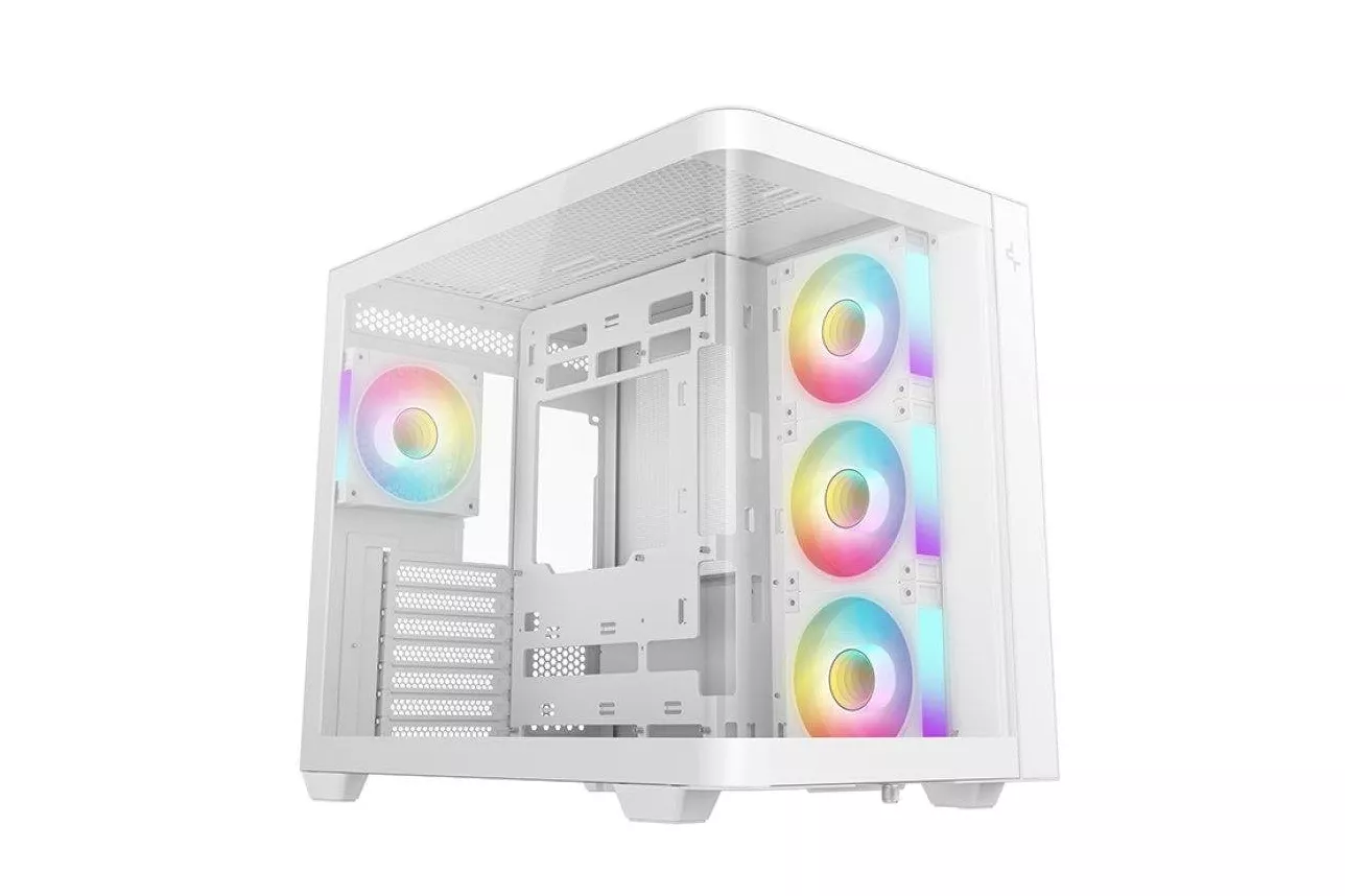 Torre PC Caja DeepCool CG530U 4F Blanca Cristal Curvo ATX 4 Ventiladores ARGB