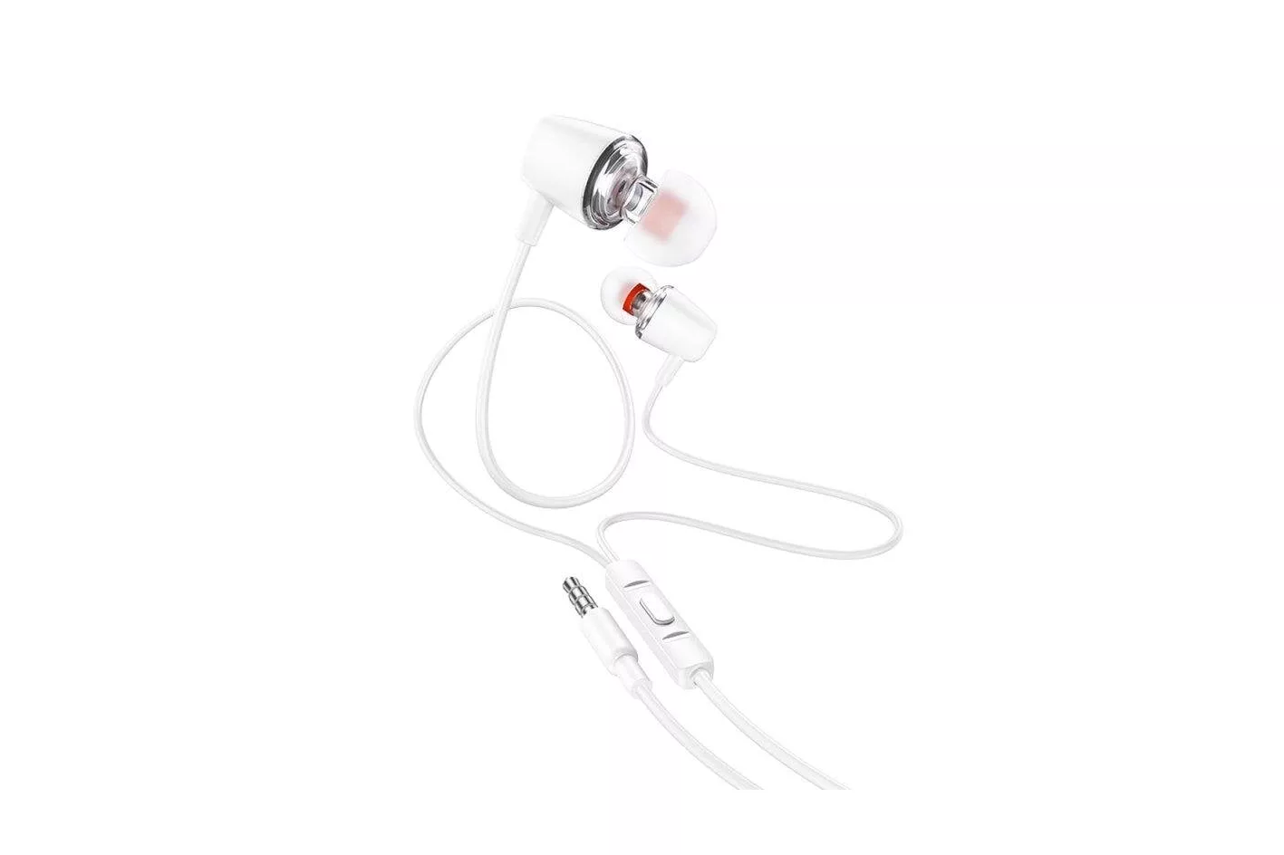Auriculares Hoco M107 con cable Jack 3,5 mm para uso diario con micrófono y control, blancos