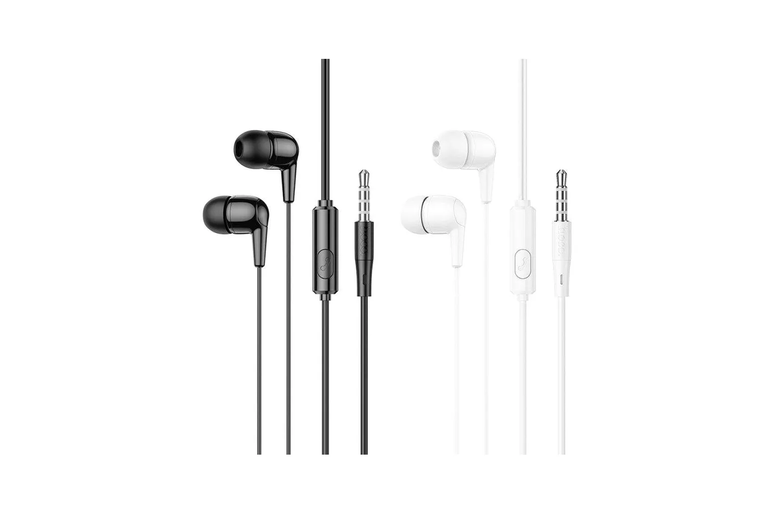 Auriculares Hoco M97 con cable Jack 3,5 mm para uso diario con micrófono y control de volumen negros
