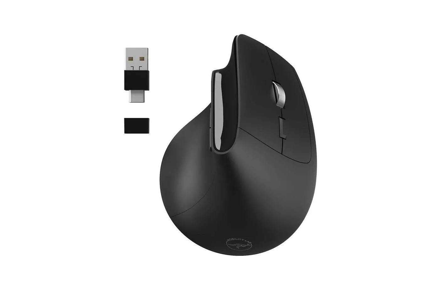 Ratón Mobility Lab ML313139 Inalámbrico 1600 DPI Negro Ergonómico Vertical USB-A USB-C
