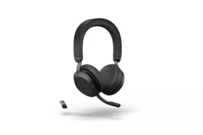 Auriculares Jabra Evolve2 75 con Cancelación de Ruido, USB-C, Micrófono y soporte de carga, negros