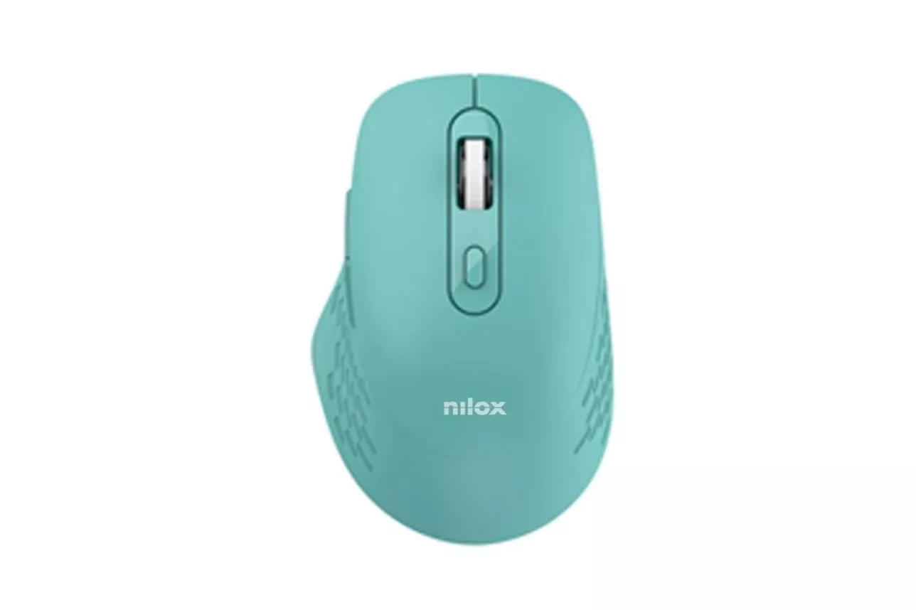 Ratón Nilox Dual Wireless Bluetooth USB 1600 DPI Cian 6 Botones Silencioso