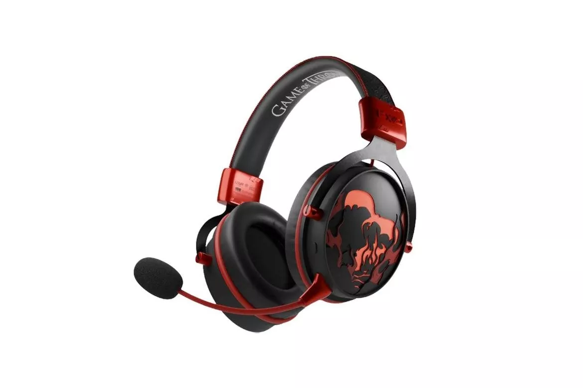 Auriculares Lexip HBO Game of Thrones inal&aacute;mbricos Bluetooth-Gaming con micr&oacute;fono desmontable, negros y rojos