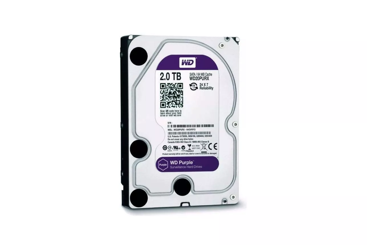Disco Duro Western Digital Purple 2TB HDD 5400rpm SATA III Bajo Ruido