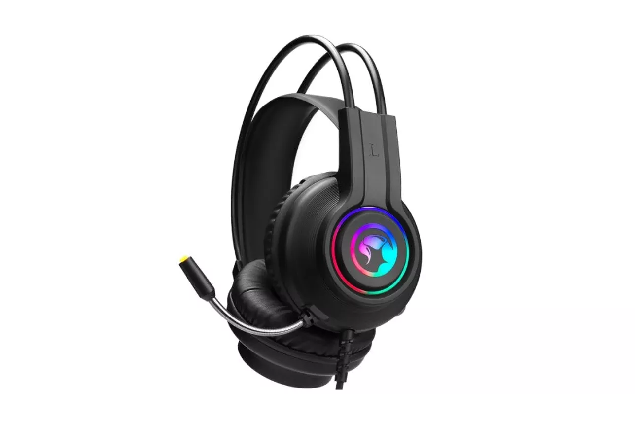 Auriculares Marvo HG8935 con cable USB para gaming con micr&oacute;fono y retroiluminaci&oacute;n negros