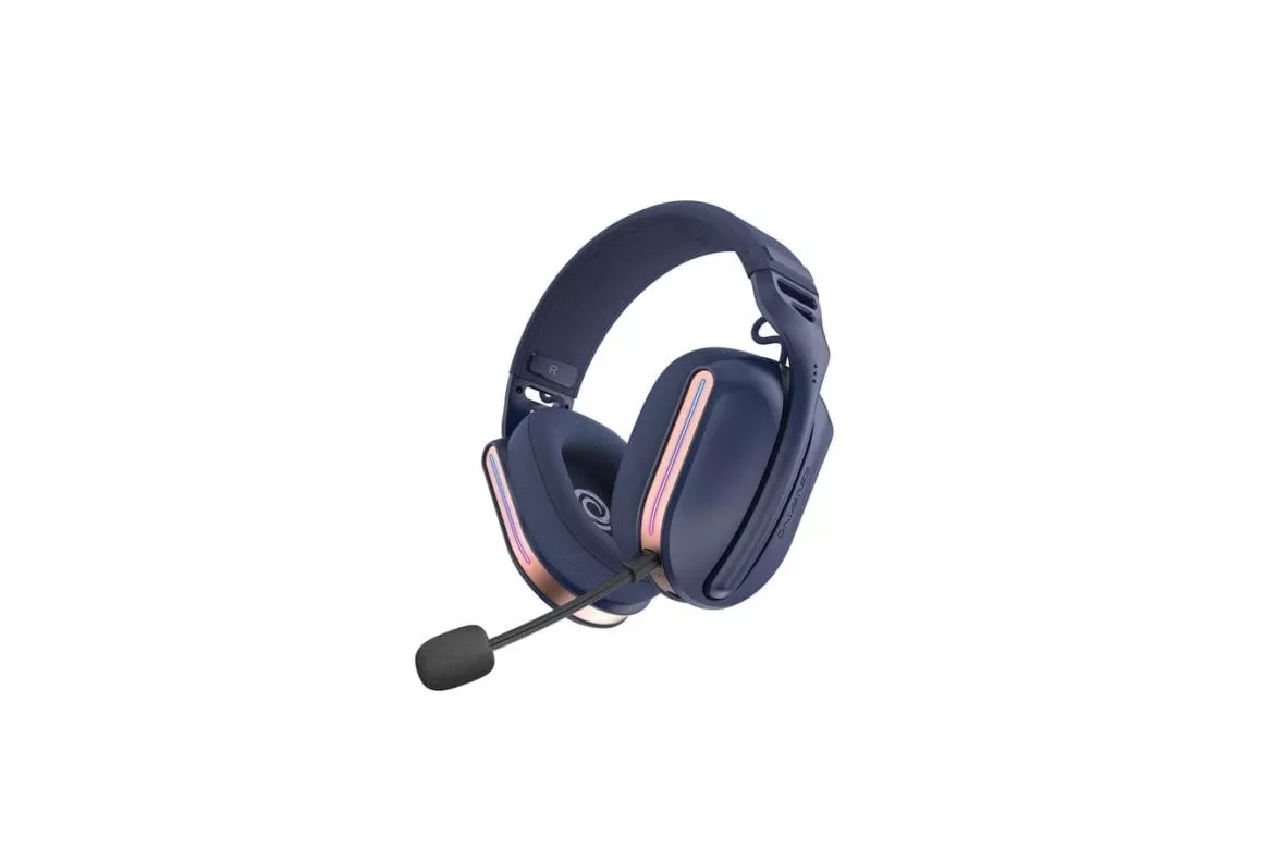 Auriculares ONiVERSE Polaris inal&aacute;mbricos Bluetooth y USB-C para gaming con micr&oacute;fono extra&iacute;ble, color azul