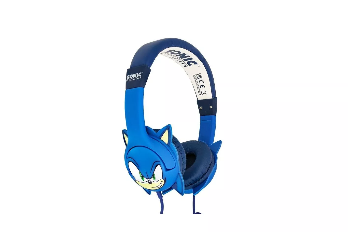 Auriculares OTL Technologies PAW846 con cable limitador de volumen y micr&oacute;fono azul y blanco