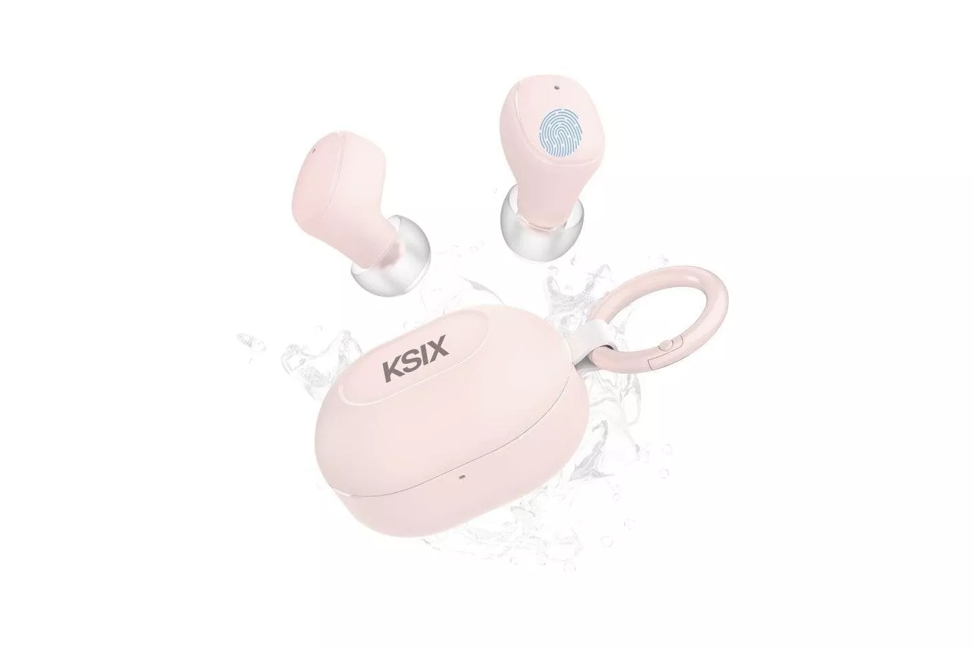 Auriculares Ksix Neutron inal&aacute;mbricos True Wireless Stereo para llamadas y m&uacute;sica, control t&aacute;ctil, IPX4, color rosa