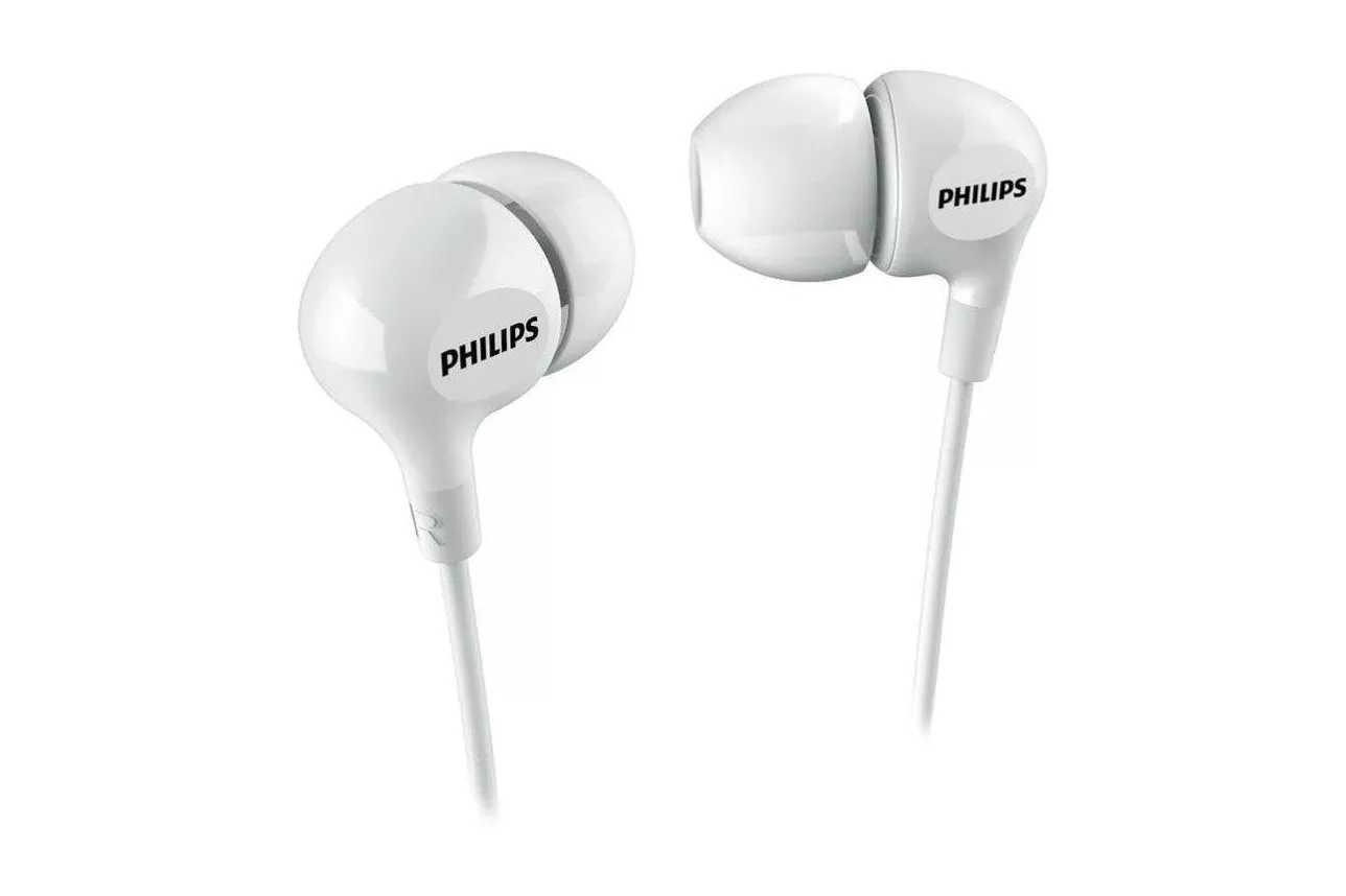 Auriculares Philips SHE3550WT con cable Jack 3.5 mm intrauarales, graves potentes, blancos