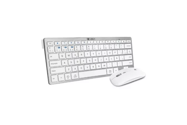 Subblim Combo Compacto (Blanco plata) - Teclado + rat&oacute;n inal&aacute;mbrico