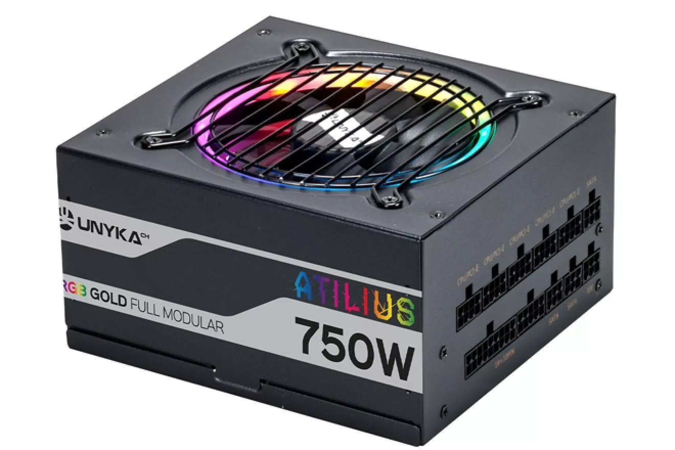 UNYKAch Atilius RGB Fuente de Alimentación 750W Eficiencia 90% Full Modular