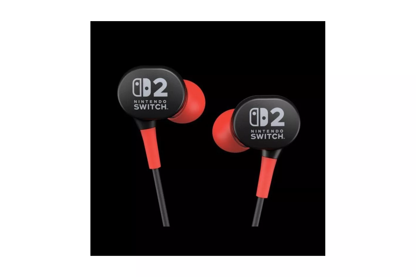 Auriculares PowerA Wired Earbuds con cable Jack 3,5 mm para Gaming, compatibles con Nintendo Switch 2, micr&oacute;fono en l&iacute;nea, negro y rojo