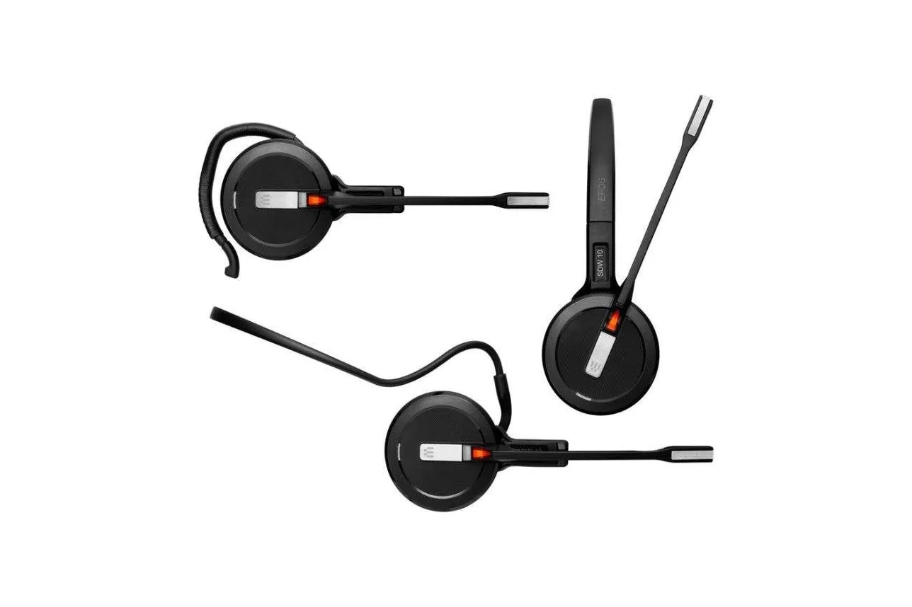 Auriculares EPOS IMPACT 5000 Go inal&aacute;mbricos DECT con Cancelaci&oacute;n de Ruido y micr&oacute;fono para oficina, certificados Microsoft Teams, color negro