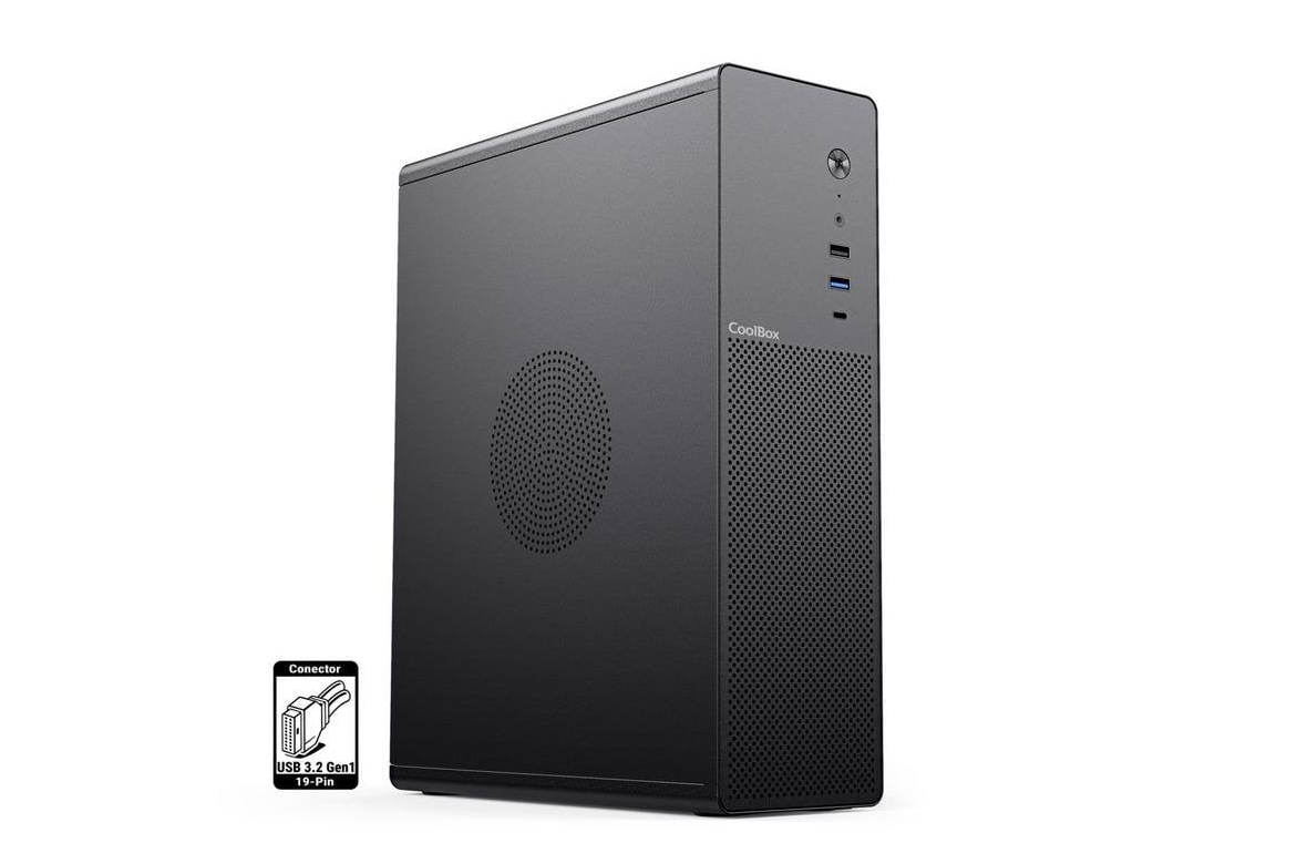 CAJA SEMITORRE/MICRO-ATX COOLBOX T100 SLIM S/FUENTE USB-C NEGRA - miniatura 3