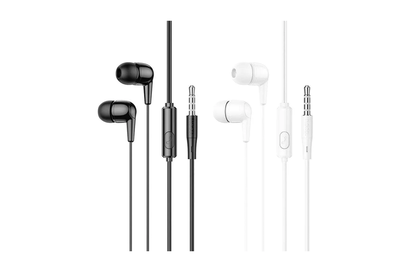 Auriculares Hoco M97 con cable Jack 3,5 mm para uso diario con micr&oacute;fono y control de volumen blancos