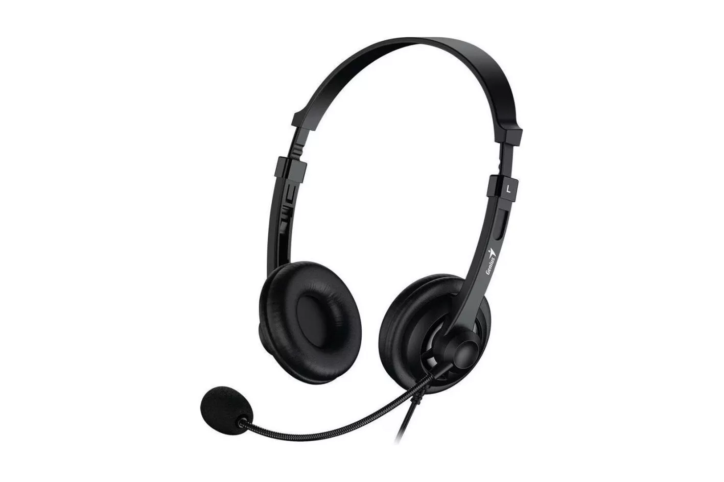 Auriculares Genius HS-230U con cable USB-C para oficina con micr&oacute;fono flexible y control de volumen negros