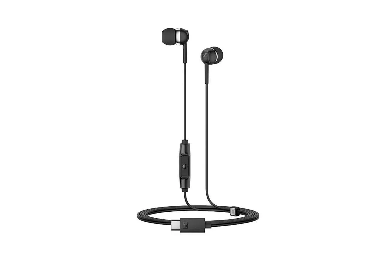 Auriculares Sennheiser CX 80U con cable USB-C para telefon&iacute;a y m&uacute;sica, micr&oacute;fono integrado, color negro