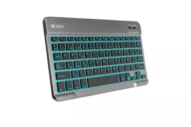 Teclado inal&aacute;mbrico compacto Subblim Smart Backlit BT (gris), modelo SUB-KBT-SMBL31