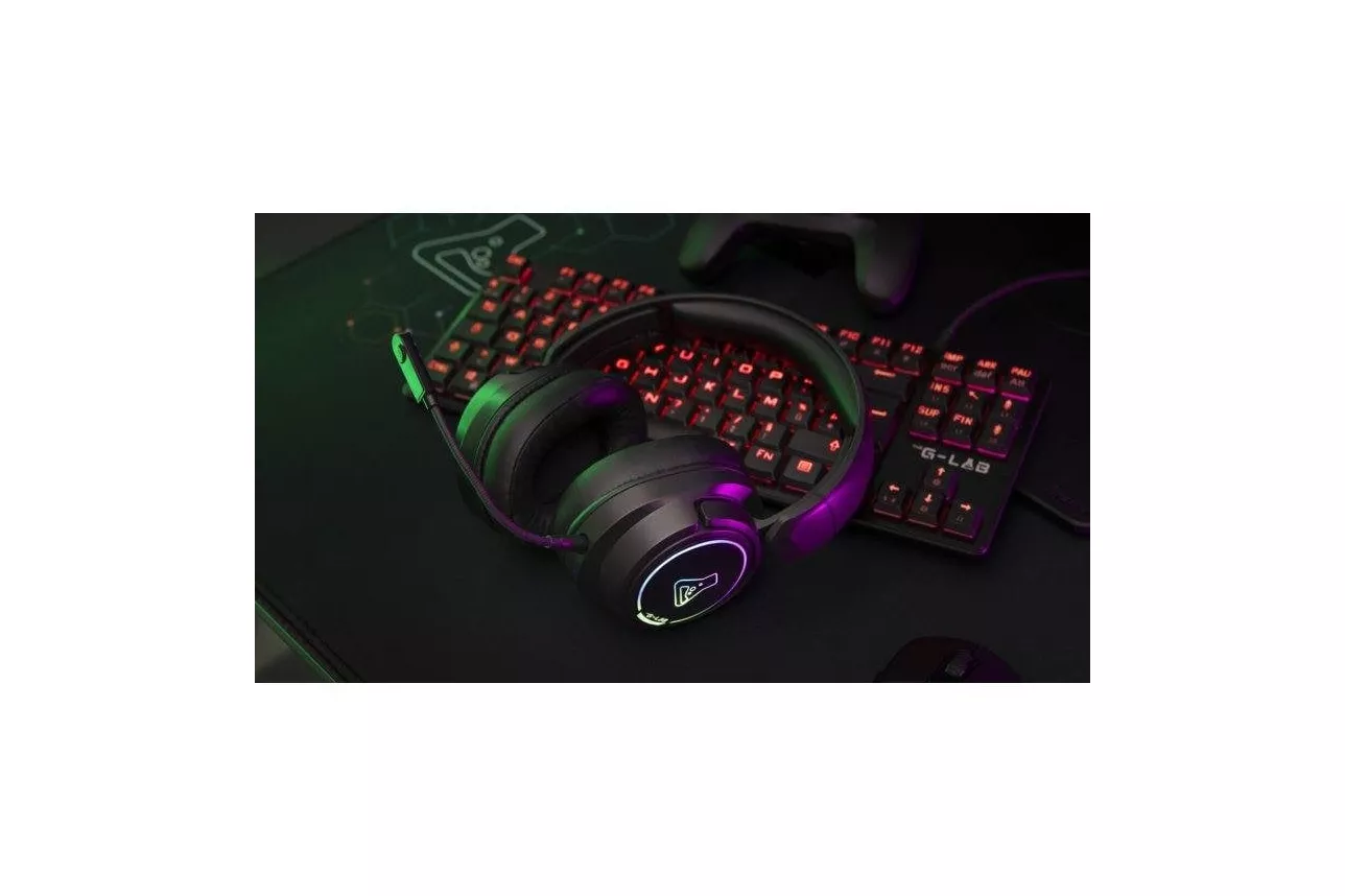 Auriculares The G-Lab KORP IRIDIUM inalambricos Bluetooth 2,4 GHz gaming RGB negros