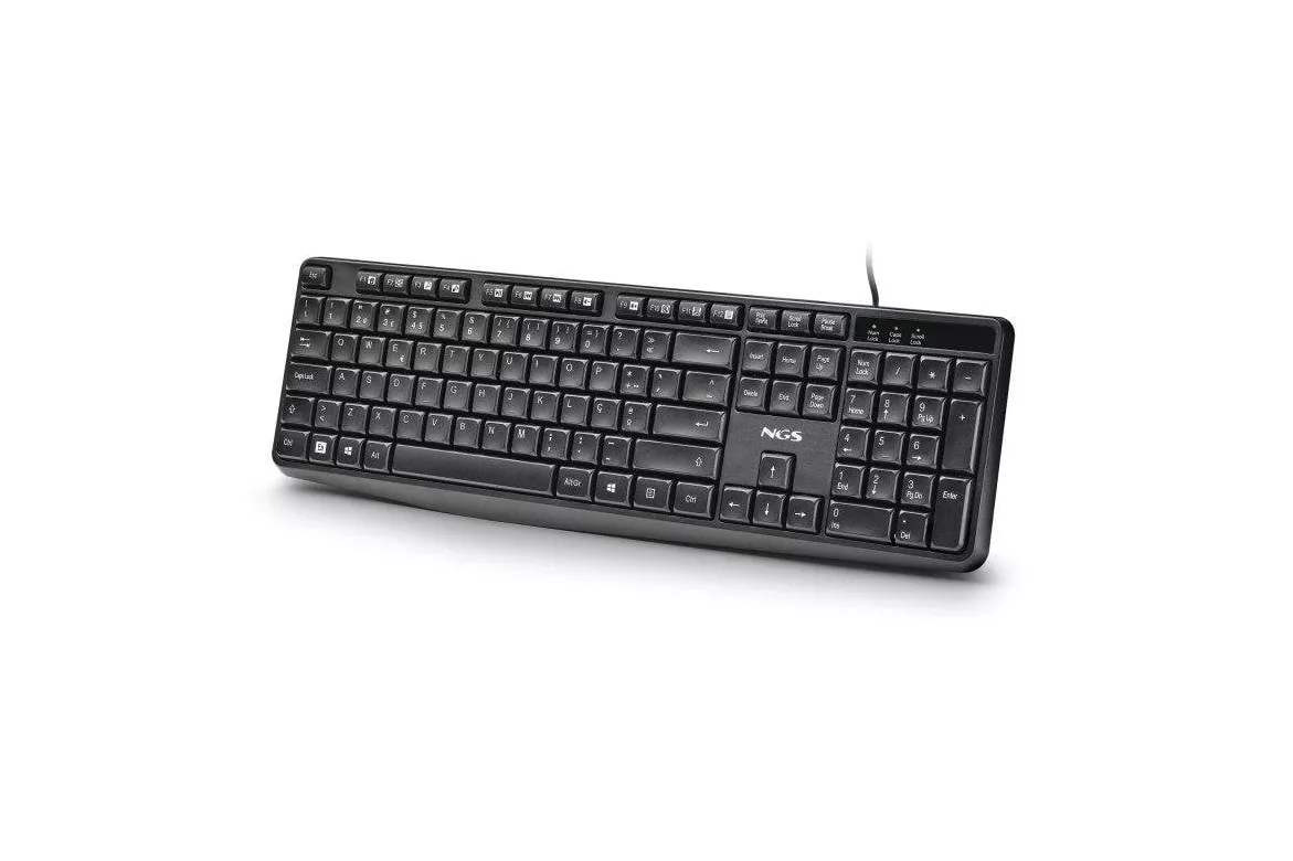 Teclado NGS Funkyv4 de membrana portugu&eacute;s resistente a salpicaduras con accesos multimedia