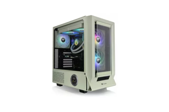 Torre PC Torre Thermaltake Verde Midi Tower Ventanas Vidrio Templado RGB ATX 7 Slot 2x140mm