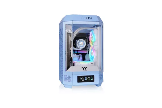 Torre PC Torre Thermaltake Mini Tower Azul SPCC Pantalla LCD Ventana Lateral Mini-ITX