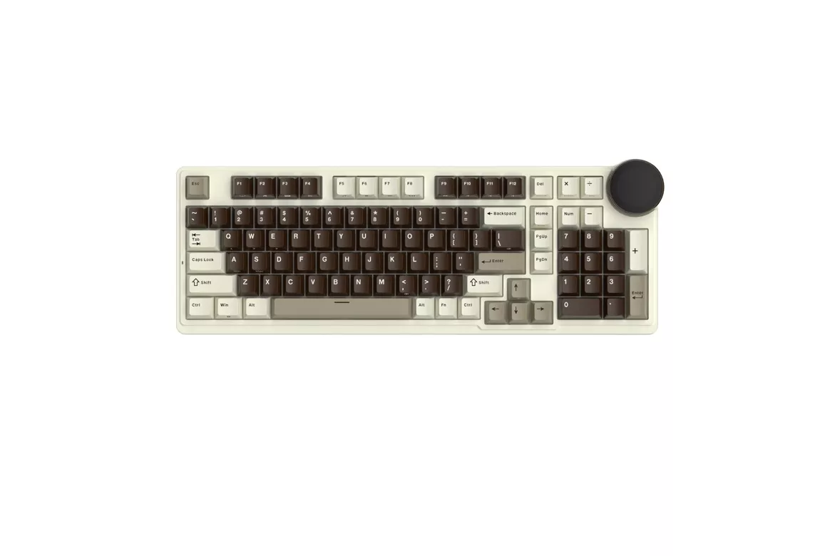 Teclado Royal Kludge RKN99 Tri Mode ANSI RGB Hot-Swappable Switch Beige Mocha Grey