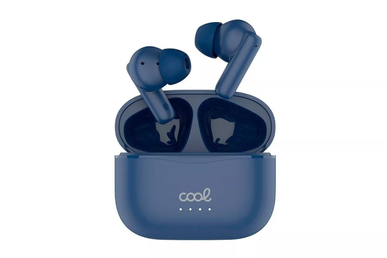 Auriculares Cool Bound inal&aacute;mbricos Bluetooth Hi-Fi con pantalla LED y carga Tipo-C Azul Marino