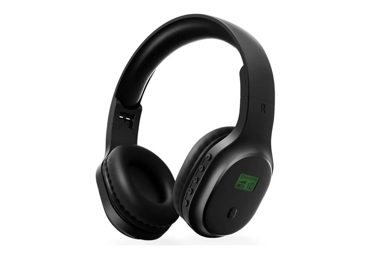 Auriculares Empire HT.H10 inal&aacute;mbricos y con cable para educaci&oacute;n con control de volumen y bater&iacute;a de 1200 mAh, color negro