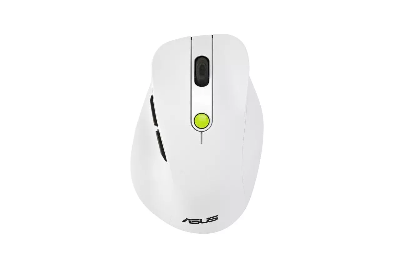 Rat&oacute;n ASUS MD105 inal&aacute;mbrico RF Bluetooth 2400 DPI blanco verde ergon&oacute;mico