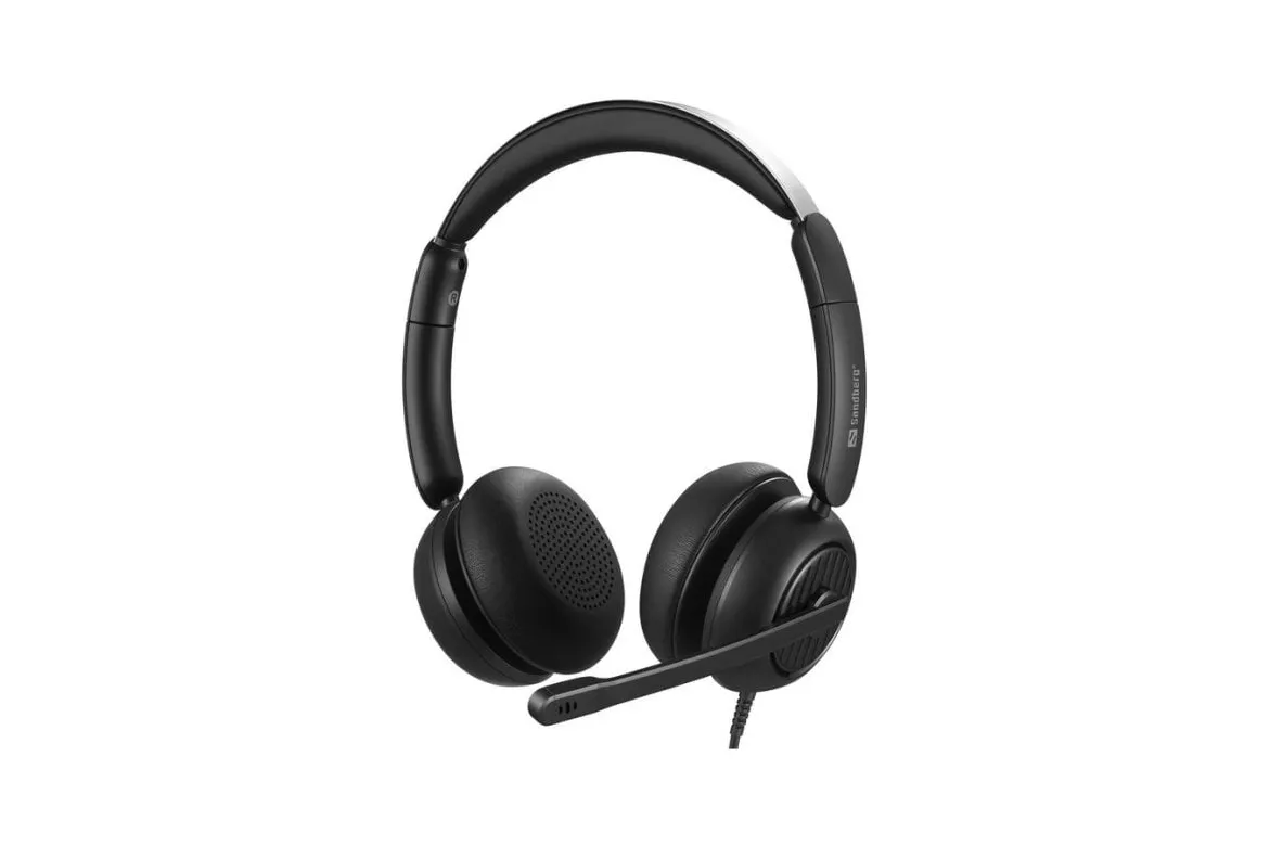 Auriculares Sandberg 3in1 Office Headset Pro ENC con cable USB-A/USB-C/Jack, cancelaci&oacute;n de ruido, para oficina y call center, negros