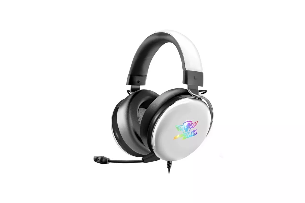 Auriculares Spirit of Gamer XPERT H700 con cable USB y jack 3,5 mm para gaming con cancelaci&oacute;n de ruido y sonido 7.1, RGB, color blanco