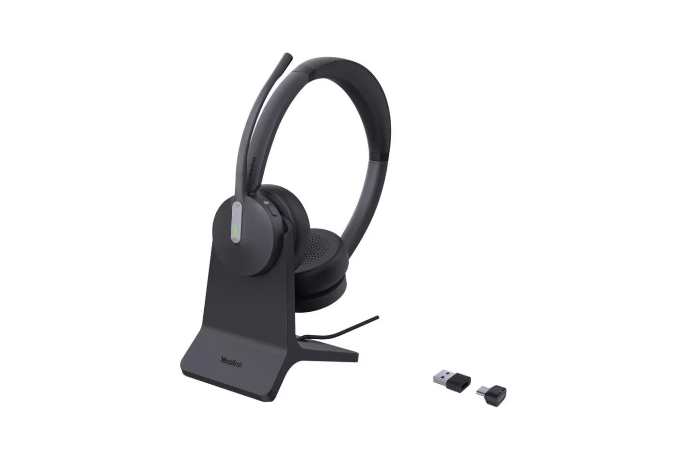 Auriculares Yealink BH70 Dual inal&aacute;mbricos Bluetooth con Cancelaci&oacute;n de Ruido, micr&oacute;fono y base de carga, negros