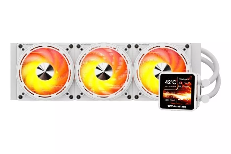 Refrigeraci&oacute;n L&iacute;quida darkFlash DE360 360mm 3 Ventiladores Pantalla IPS ARGB Blanco