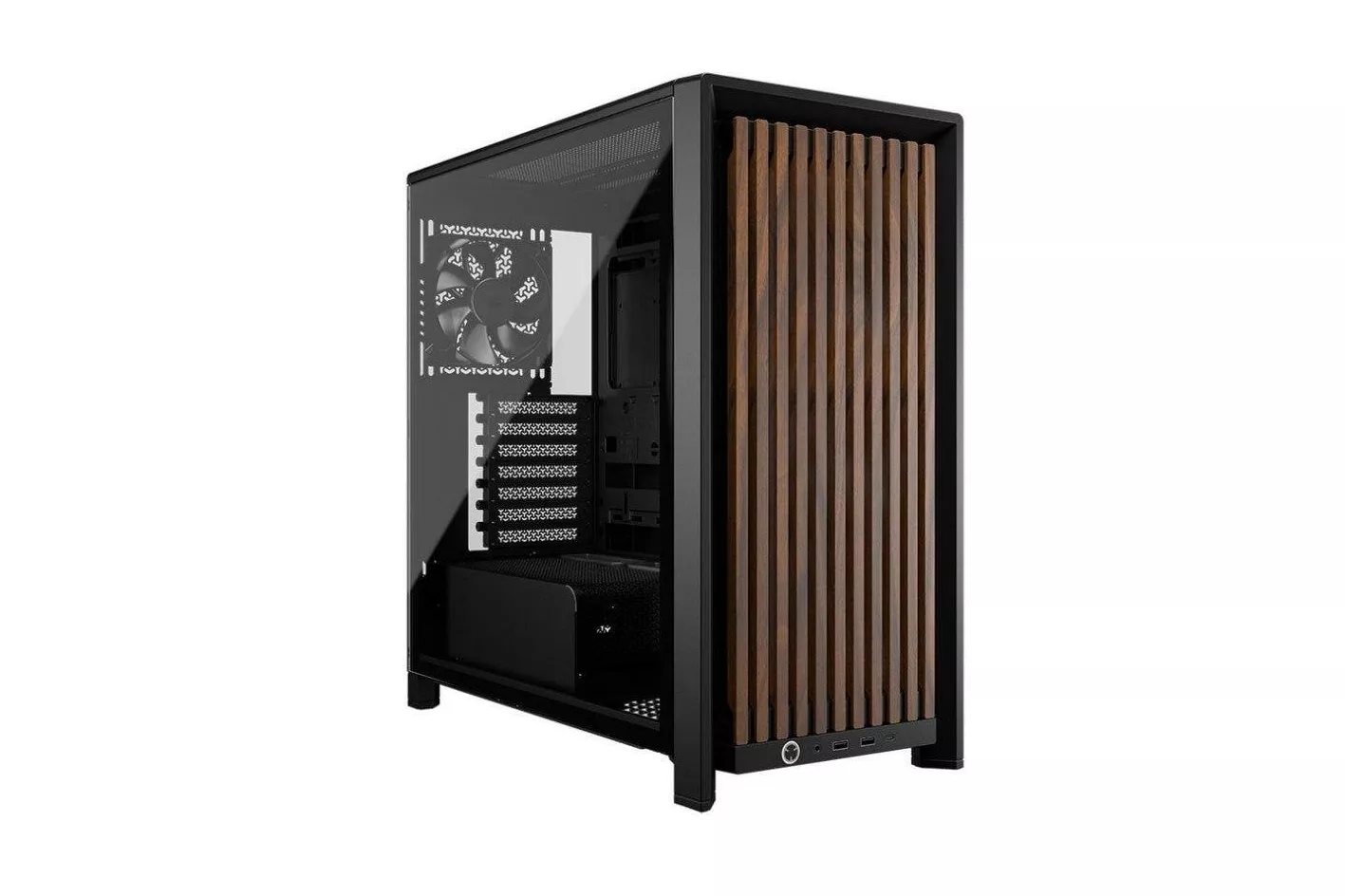 Torre PC Chasis Corsair FRAME 4000D Wood RS panel madera nogal 4 ventiladores PWM
