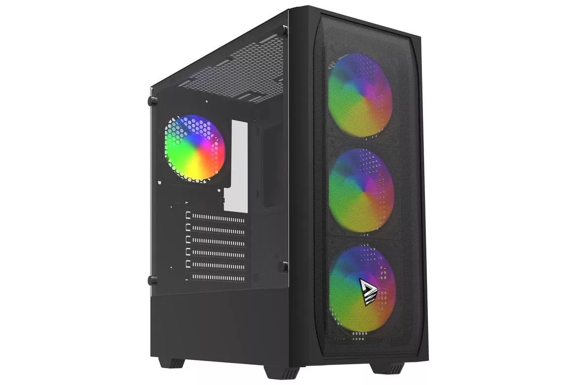Torre PC Torre ATX Savio Noctis Flow RGB vidrio templado 3x120 mm RGB negro