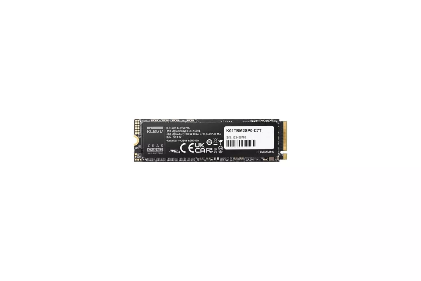 Disco Duro Klevv CRAS C715 512GB M.2 NVMe PCIe 3.0 3200MB/s Sin Disipador