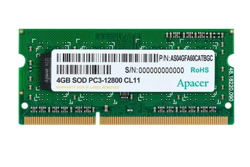 Memoria RAM Apacer DV.04G2K.KAM 4GB 1x4GB DDR3L 1600MHz CL11 SODIMM 1.35V
